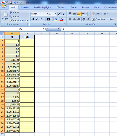 Tabla de Excel